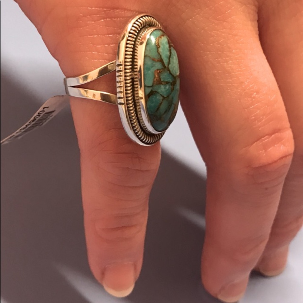 Turquoise Ring Size 6, 925 Sterling Silver